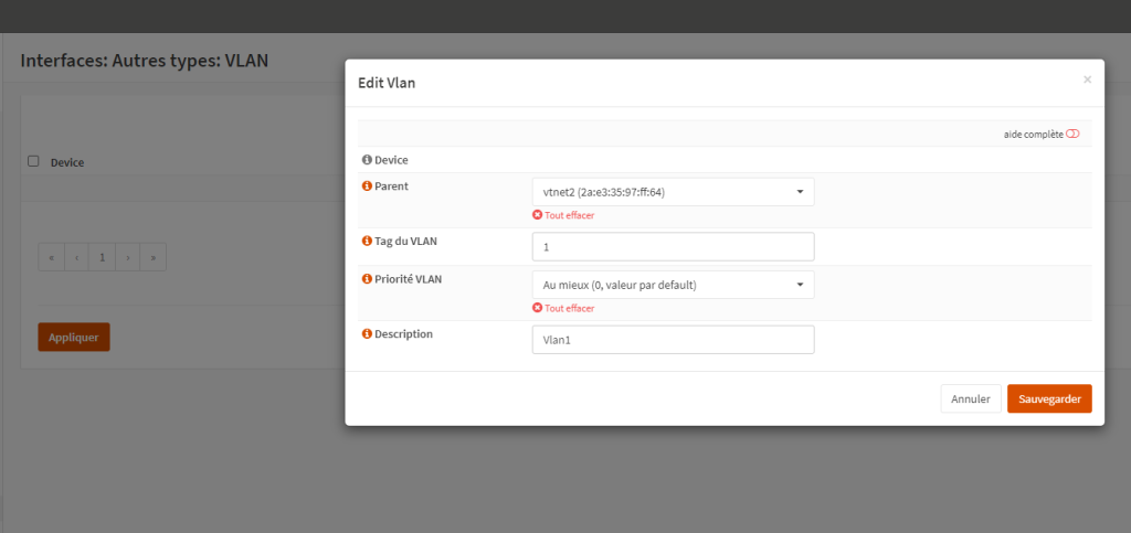 Edit Vlan in OPNsense