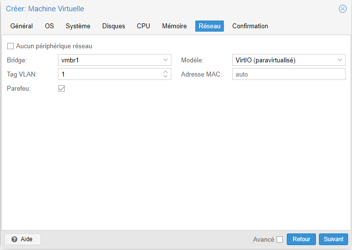 Network configuration in proxmox for add vlan